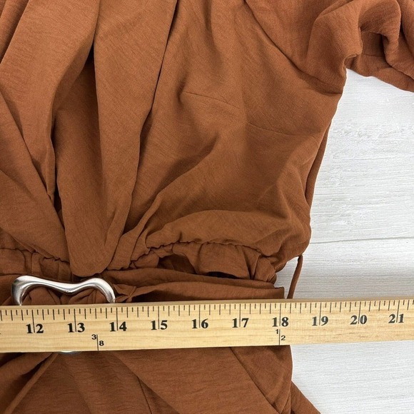 Refinity City Chic Ellie Maxi Dress Size XXL/24 Faux Wrap Brown Long Sleeve Fall - Picture 13 of 16